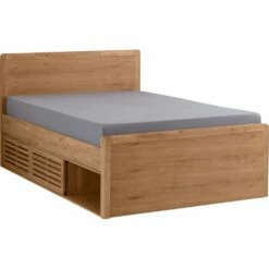 GAIA - Lit 2 Places Avec Tête De Lit En Acacia - Bois Clair 160x200cm -chambre à coucher Soldes GAIA LIT 160X200CM GAIA 25882988 G 4