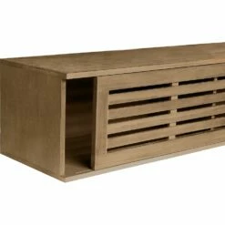 GAIA - Niches De Rangement En Acacia Massif Pour Lit Gaia - Bois Clair -chambre à coucher Soldes GAIA RANGEMENT 2 PORTES 1 NICHE GAIA 25883008 Z 1