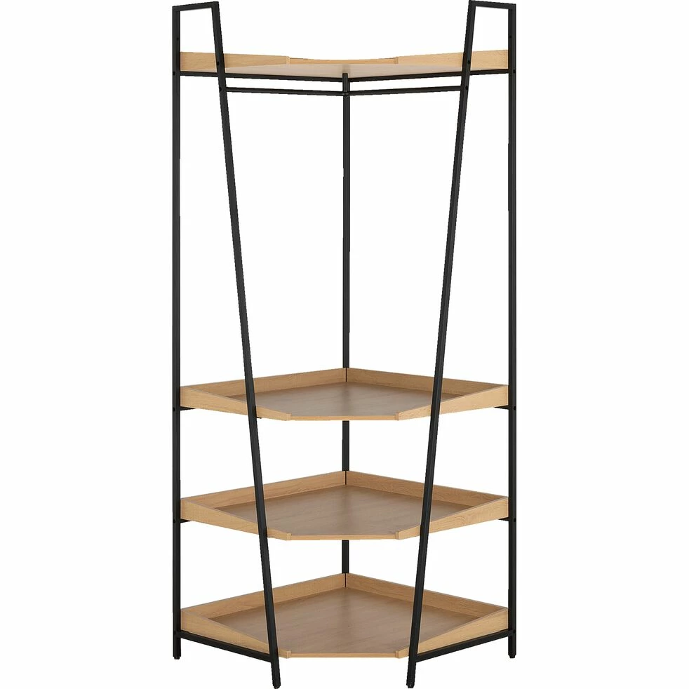 HENRY - Rangement D'angle En Bois Et Acier - Noir H221XL82cm 11 HENRY - Rangement D'angle En Bois Et Acier - Noir H221XL82cm – Image 9