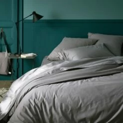 CALANQUES - Housse De Couette En Coton - Gris Restanque 240x220cm -chambre à coucher Soldes HOUSSE DE COUETTE CALANQUES 26438504 A 1