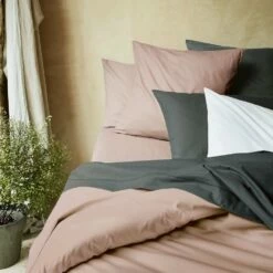 CALANQUES - Linge De Lit Uni En Coton - Rose Rosa