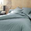 FLORE - Linge De Lit Uni En Percale - Bleu Calaluna 2 FLORE - Linge De Lit Uni En Percale - Bleu Calaluna -chambre à coucher Soldes HOUSSE DE COUETTE FLORE 27389782 A 1 1