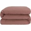 FLORE - Housse De Couette En Percale De Coton - Brun Rhassoul 240x220cm -chambre à coucher Soldes HOUSSE DE COUETTE FLORE 27390481 F 1 1