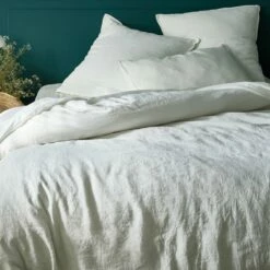 VENCE - Housse De Couette En Lin Lavé - Blanc Capelan 240x220cm -chambre à coucher Soldes HOUSSE DE COUETTE VENCE 27363034 A 1