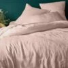 VENCE - Linge De Lit Uni En Lin Lavé - Rose Rosa -chambre à coucher Soldes HOUSSE DE COUETTE VENCE 27363096 A 1 1