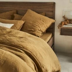 VENCE - Housse De Couette En Lin Lavé - Jaune Alep 240x220cm -chambre à coucher Soldes HOUSSE DE COUETTE VENCE 27363218 A 1 1