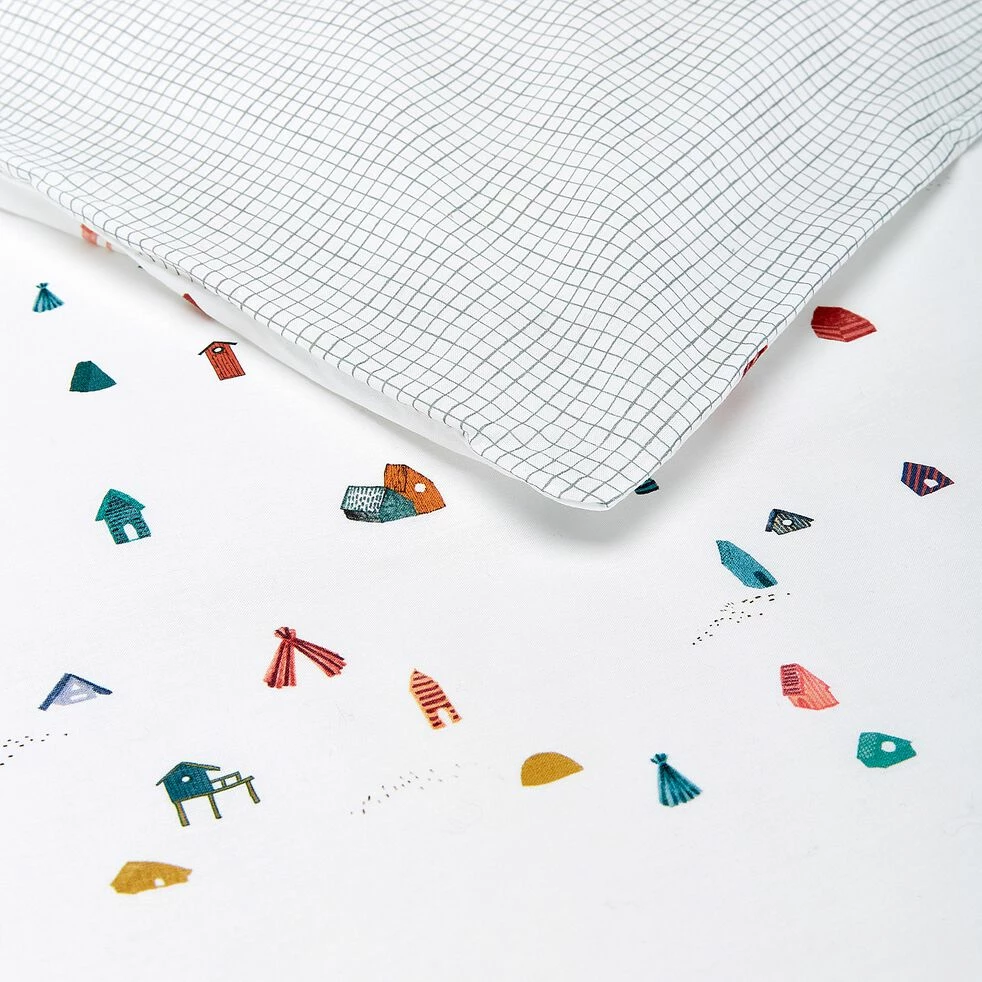 CABANE - Housse De Couette Enfant 120x140cm Et 1 Taie D'oreiller 35x45cm - Motifs Cabanes 4 CABANE - Housse De Couette Enfant 120x140cm Et 1 Taie D'oreiller 35x45cm - Motifs Cabanes – Image 2
