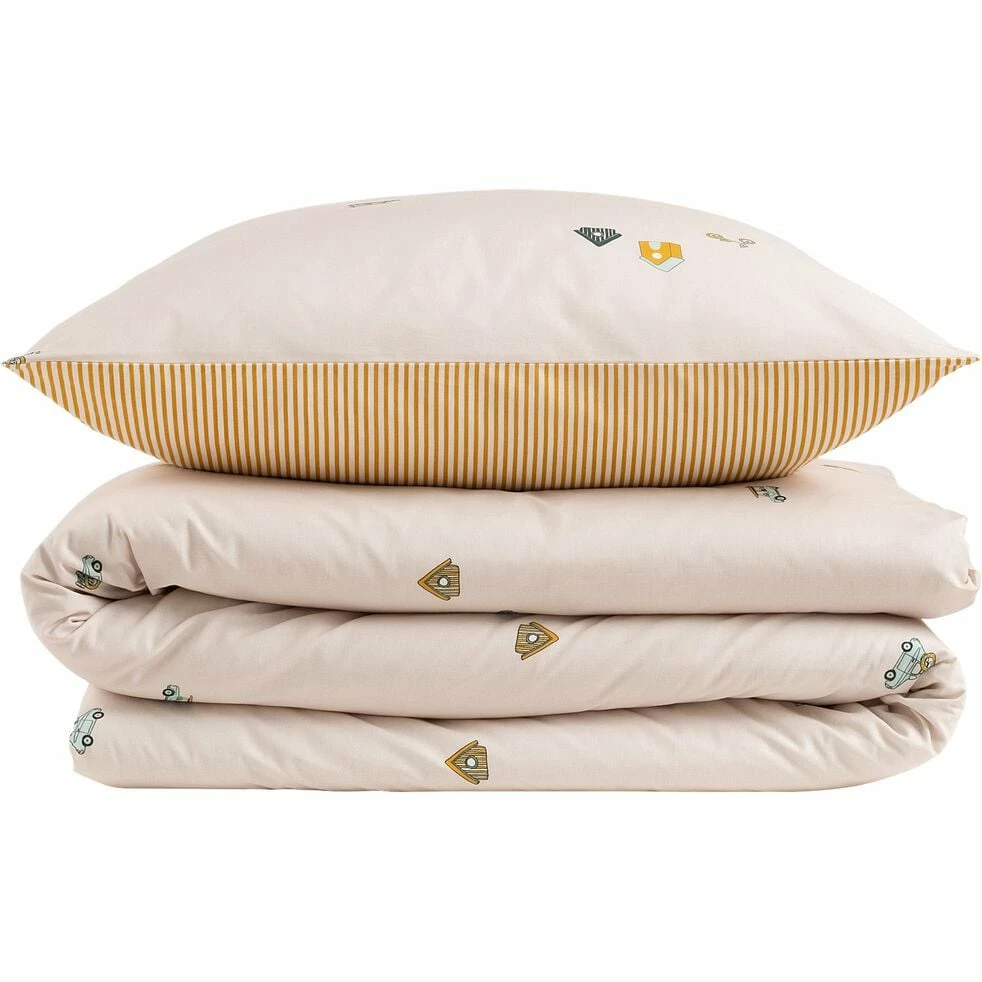 EN ROUTE - Housse De Couette Enfant 140x200cm Et 1 Taie D'oreiller 65x65cm En Coton - Motifs Fantaisie 4 EN ROUTE - Housse De Couette Enfant 140x200cm Et 1 Taie D'oreiller 65x65cm En Coton - Motifs Fantaisie – Image 2