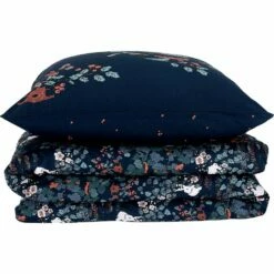 BOSQUET - Housse De Couette Enfant 140x200cm Et 1 Taie D'oreiller 63x63cm - Motifs Bosquet Nuit