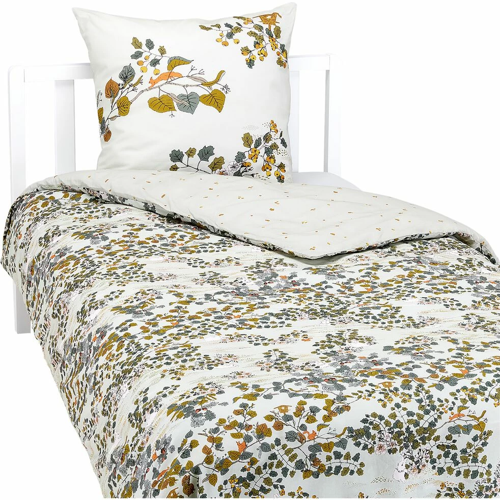 BOSQUET - Housse De Couette Enfant 140x200cm Et 1 Taie D'oreiller 63x63cm En Coton - Motifs Bosquet Jour 8 BOSQUET - Housse De Couette Enfant 140x200cm Et 1 Taie D'oreiller 63x63cm En Coton - Motifs Bosquet Jour – Image 6