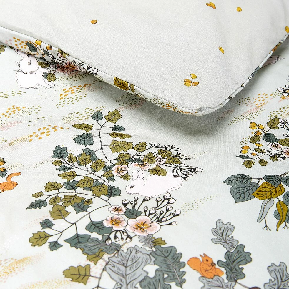 BOSQUET - Housse De Couette Enfant 140x200cm Et 1 Taie D'oreiller 63x63cm En Coton - Motifs Bosquet Jour 9 BOSQUET - Housse De Couette Enfant 140x200cm Et 1 Taie D'oreiller 63x63cm En Coton - Motifs Bosquet Jour – Image 7