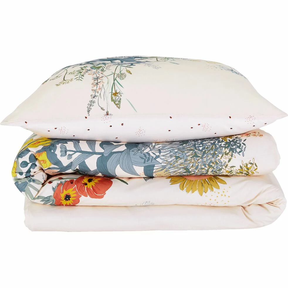 GRANDES HERBES - Housse De Couette Enfant 140x200cm Et 1 Taie D'oreiller 63x63cm En Coton - Motifs Prairie 3 GRANDES HERBES - Housse De Couette Enfant 140x200cm Et 1 Taie D'oreiller 63x63cm En Coton - Motifs Prairie