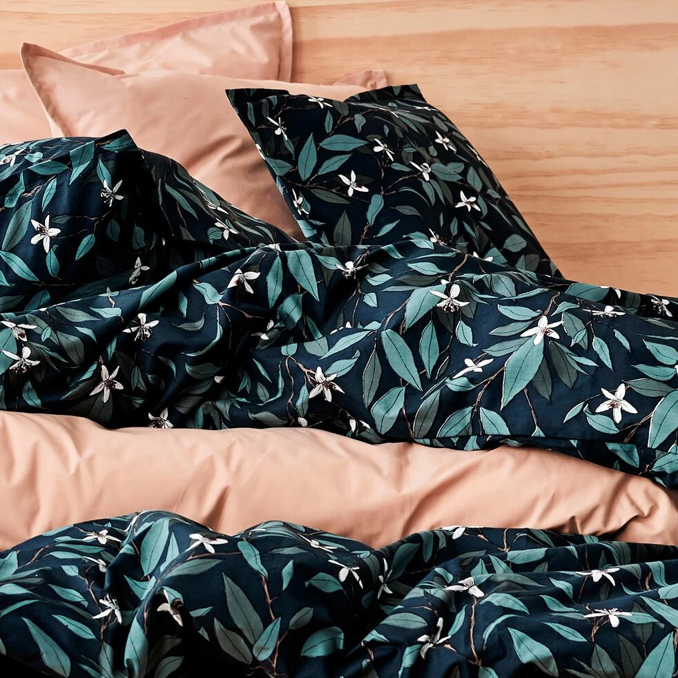 AZALEE - Housse De Couette En Percale De Coton - Motifs Fleurs D'oranger 240x220cm 6 AZALEE - Housse De Couette En Percale De Coton - Motifs Fleurs D'oranger 240x220cm – Image 4