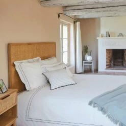 GALLIA - Housse De Couette Brodée En Coton - Blanc 240x220cm -chambre à coucher Soldes Housse de couette 240x220 GALLIA 26795881 A 1