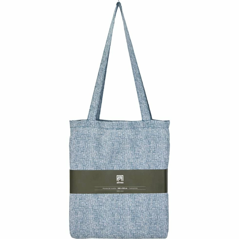 CANIS - Housse De Couette En Coton Peigné - Bleu Figuerolles 260x240cm 4 CANIS - Housse De Couette En Coton Peigné - Bleu Figuerolles 260x240cm – Image 2