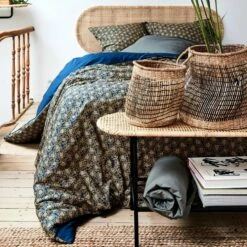 LIVIA - Housse De Couette En Percale De Coton - Bleu Figuerolles 260x240cm 9 LIVIA - Housse De Couette En Percale De Coton - Bleu Figuerolles 260x240cm -chambre à coucher Soldes Housse de couette 260x240 LIVIA 26742908 A 1