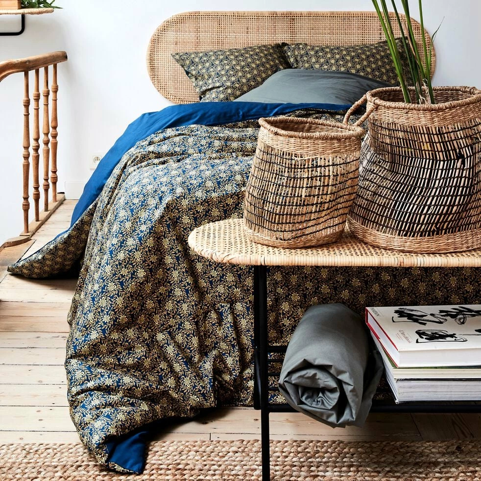 LIVIA - Housse De Couette En Percale De Coton - Bleu Figuerolles 260x240cm 5 LIVIA - Housse De Couette En Percale De Coton - Bleu Figuerolles 260x240cm – Image 3