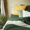 CALANQUES - Linge De Lit Uni En Coton - Vert Cèdre -chambre à coucher Soldes Housse de couette CALANQUES 26438542 A 1 1