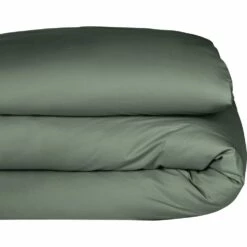FLORE - Linge De Lit Uni En Percale De Coton - Vert Cèdre -chambre à coucher Soldes Housse de couette FLORE 26439686 F 1