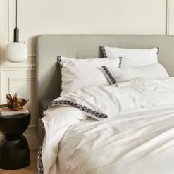 KISSOS - Housse De Couette 260x240cm Et 2 Taies D'oreiller 63x63cm En Percale De Coton - Blanc -chambre à coucher Soldes Housse de couette KISSOS 27573143 A 1