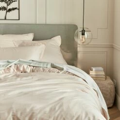 SATINE - Housse De Couette En Satin Lavé 240x220cm - Rose Pétale -chambre à coucher Soldes Housse de couette SATINE 27625026 A 2