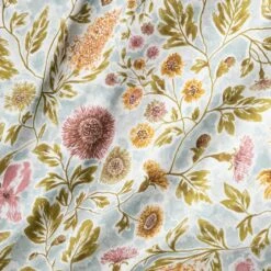 SOULEOU - Housse De Couette En Coton Lavé Motif Floral - Bleu 240x220cm -chambre à coucher Soldes Housse de couette SOULEOU 27462027 Z 1