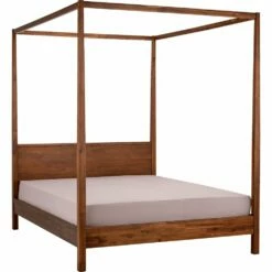 THAO - Lit 2 Places Avec Baldaquins En Acacia Massif - 160x200cm -chambre à coucher Soldes LIT 160X200CM AVEC BALDAQUIN THAO 26528281 B 1 1