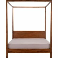THAO - Lit 2 Places Avec Baldaquins En Acacia Massif - 160x200cm -chambre à coucher Soldes LIT 160X200CM AVEC BALDAQUIN THAO 26528281 F 1 1