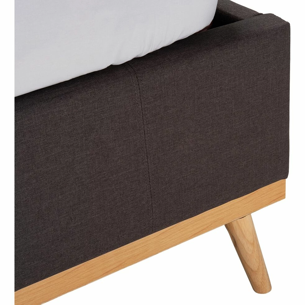 LUNA - Lit 2 Places Recouvert De Tissu - Gris 160x200cm 5 LUNA - Lit 2 Places Recouvert De Tissu - Gris 160x200cm – Image 3