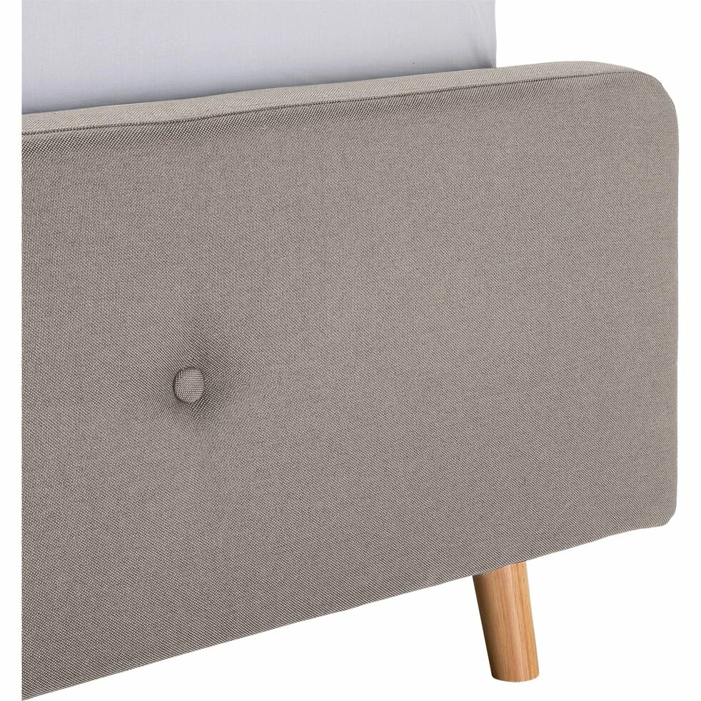 THAU - Lit 2 Places En Tissu Capitonné 160x200cm - Gris 6 THAU - Lit 2 Places En Tissu Capitonné 160x200cm - Gris – Image 4