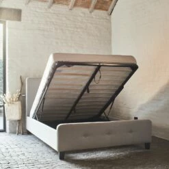 THAU - Lit-coffre 2 Places En Tissu - Gris 140x200cm 13 THAU - Lit-coffre 2 Places En Tissu - Gris 140x200cm -chambre à coucher Soldes LIT THAU 27144633 A 2