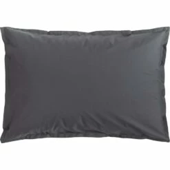 FLORE - Lot De 2 Taies D'oreiller En Percale De Coton - Gris Ardoise 50x70cm