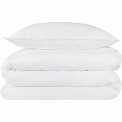 FLORE - Lot De 2 Taies D'oreiller En Percale De Coton - Blanc 65x65cm -chambre à coucher Soldes LOT DE 2 TAIES 65X65 FLORE 26738680 D 2