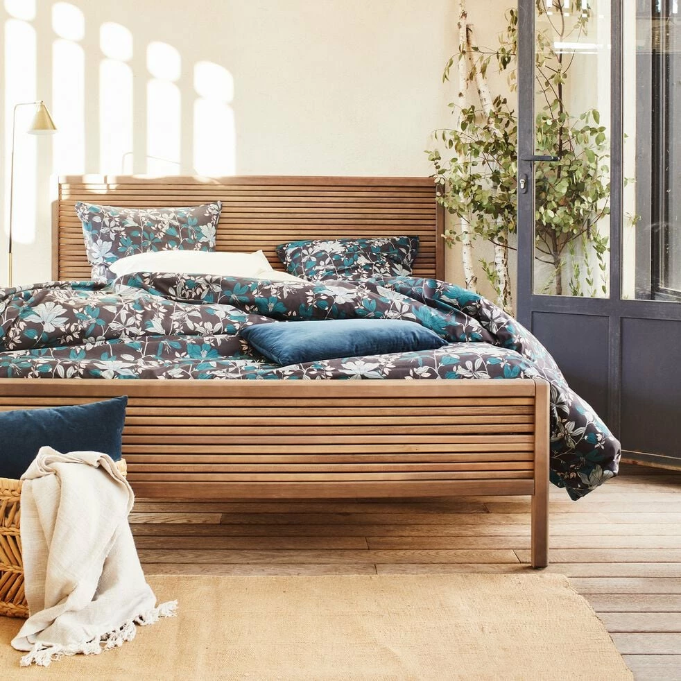 CRUZ - Lit 2 Places Avec Tête De Lit - Bois Foncé 140x200 Cm 7 CRUZ - Lit 2 Places Avec Tête De Lit - Bois Foncé 140x200 Cm – Image 5