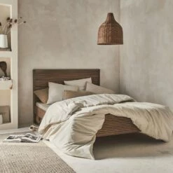 CRUZ - Lit 2 Places Avec Tête De Lit - Bois Foncé 140x200 Cm 10 CRUZ - Lit 2 Places Avec Tête De Lit - Bois Foncé 140x200 Cm -chambre à coucher Soldes Lit 140x200cm CRUZ 26803081 A 2