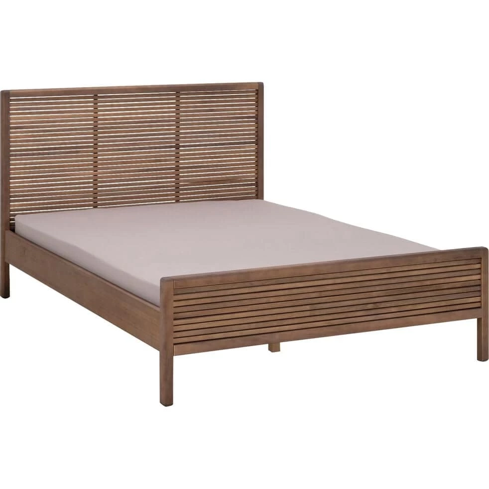 CRUZ - Lit 2 Places Avec Tête De Lit - Bois Foncé 140x200 Cm 3 CRUZ - Lit 2 Places Avec Tête De Lit - Bois Foncé 140x200 Cm