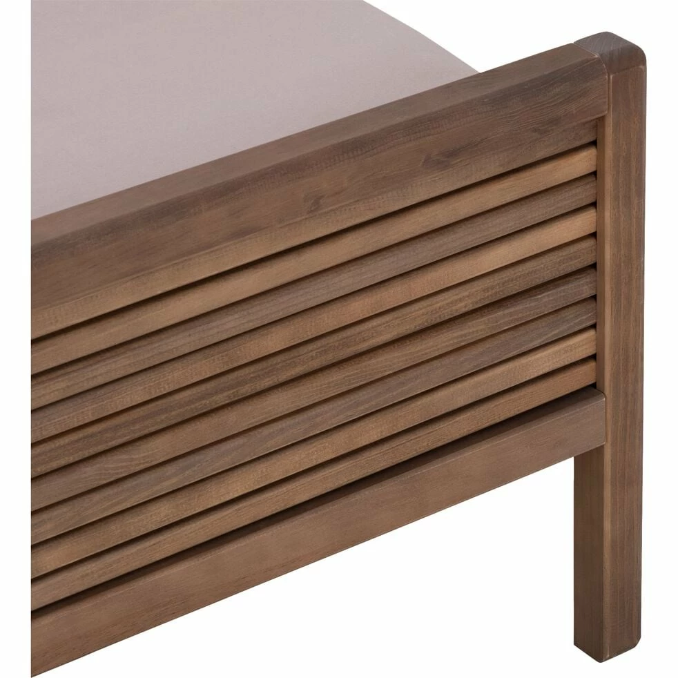 CRUZ - Lit 2 Places Avec Tête De Lit - Bois Foncé 140x200 Cm 5 CRUZ - Lit 2 Places Avec Tête De Lit - Bois Foncé 140x200 Cm – Image 3