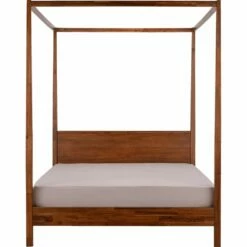 THAO - Lit 2 Places Avec Baldaquins En Acacia Massif - 160x200cm -chambre à coucher Soldes Lit 160x200cm avec baldaquin THAO 26528281 B 1