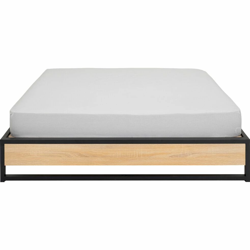 DALUIS - Lit 1 Place En Bois De Peuplier Et En Métal 120x200cm - Bois Clair 3 DALUIS - Lit 1 Place En Bois De Peuplier Et En Métal 120x200cm - Bois Clair