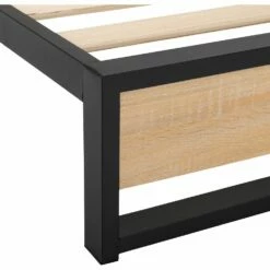 DALUIS - Lit 1 Place En Bois De Peuplier Et En Métal 120x200cm - Bois Clair 7 DALUIS - Lit 1 Place En Bois De Peuplier Et En Métal 120x200cm - Bois Clair -chambre à coucher Soldes Lit DALUIS 27494103 Z 1