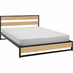 DALUIS - Lit 1 Place 120x200cm Avec Tête De Lit En Peuplier Et En Métal - Bois Clair 7 DALUIS - Lit 1 Place 120x200cm Avec Tête De Lit En Peuplier Et En Métal - Bois Clair -chambre à coucher Soldes Lit DALUIS 27564929 B 1