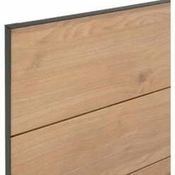 GASPARD - Lit 2 Places Effet Chêne Et Métal 160x200cm - Bois Clair -chambre à coucher Soldes Lit GASPARD 26721682 Z 1