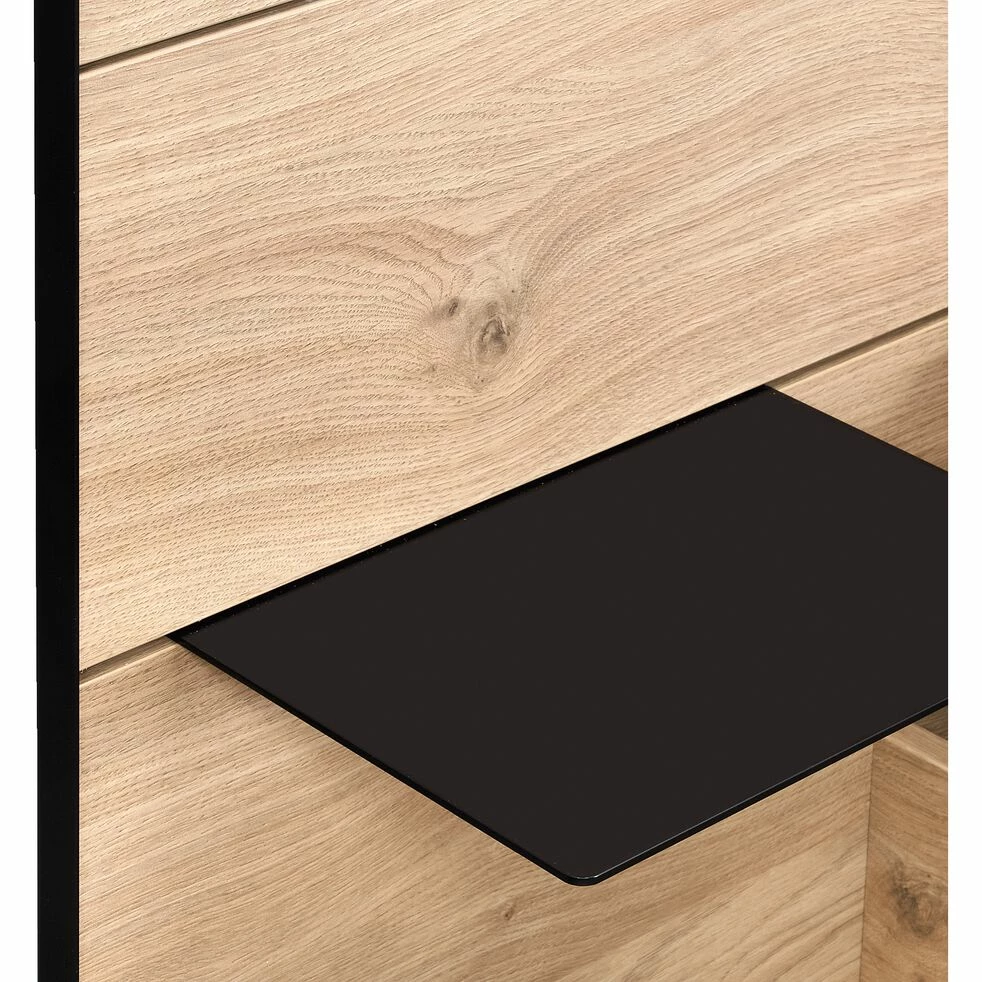 GASPARD - Lit 2 Places Bois Et Métal Noir Avec Tête De Lit/chevet - 160x200cm 6 GASPARD - Lit 2 Places Bois Et Métal Noir Avec Tête De Lit/chevet - 160x200cm – Image 4