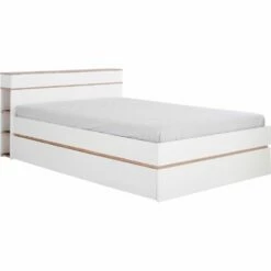 NESTOR - Lit 2 Places Avec Tête De Lit En Bois 160x200cm - Blanc 8 NESTOR - Lit 2 Places Avec Tête De Lit En Bois 160x200cm - Blanc -chambre à coucher Soldes Lit NESTOR 27570289 B 1