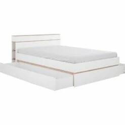 NESTOR - Lit 2 Places Avec Tête De Lit En Bois 160x200cm - Blanc 9 NESTOR - Lit 2 Places Avec Tête De Lit En Bois 160x200cm - Blanc -chambre à coucher Soldes Lit NESTOR 27570289 B 2