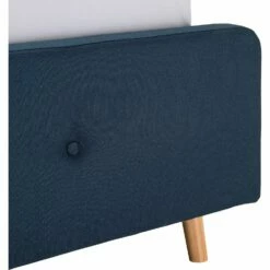 THAU - Lit 2 Places En Tissu Capitonné - Bleu Figuerolles 160x200cm -chambre à coucher Soldes Lit THAU 27144619 Z 1