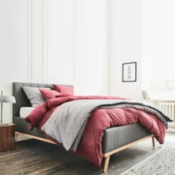 LUNA - Lit-coffre 2 Places Recouvert De Tissu - Gris 140x200cm 13 LUNA - Lit-coffre 2 Places Recouvert De Tissu - Gris 140x200cm -chambre à coucher Soldes Lit coffre 140x200cm LUNA 26769288 A 1