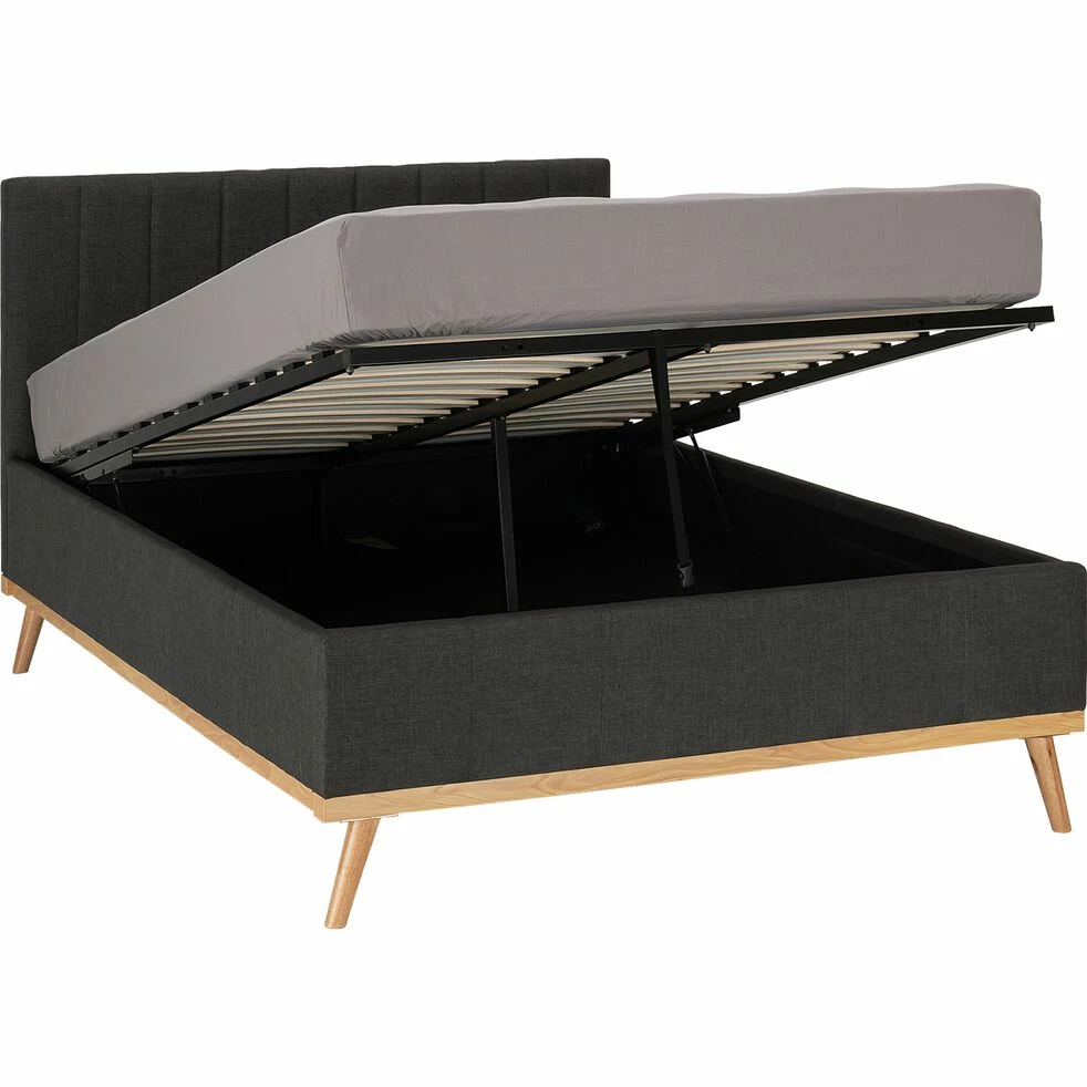 LUNA - Lit-coffre 2 Places Recouvert De Tissu - Gris 140x200cm 5 LUNA - Lit-coffre 2 Places Recouvert De Tissu - Gris 140x200cm – Image 3