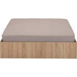 BALME - Lit-coffre 2 Places En Bois 140x200cm - Effet Chêne Clair -chambre à coucher Soldes Lit coffre BALME 26733180 B 1