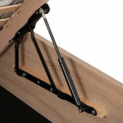 BALME - Lit-coffre 2 Places En Bois 140x200cm - Effet Chêne Clair -chambre à coucher Soldes Lit coffre BALME 26733180 Z 2